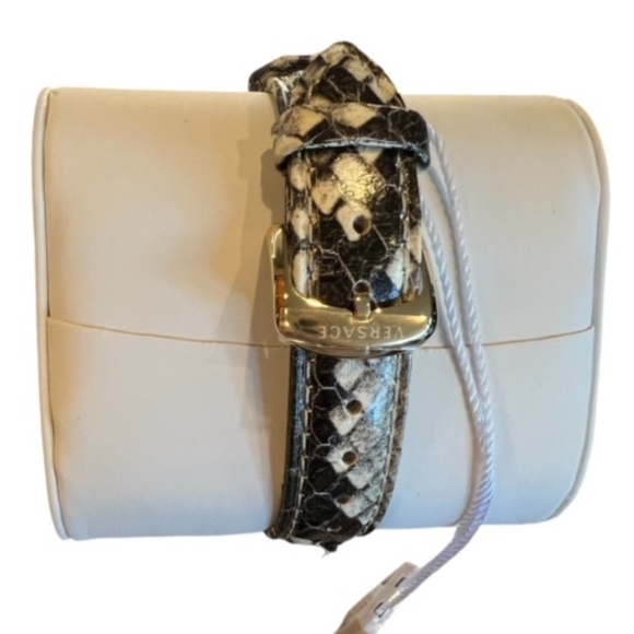 VERSACE Women's Flair Stainless Steel & Leather Strap Watch - NWT - Picture 6 of 12